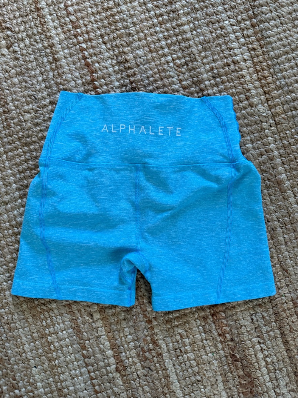 Alphalete Seamless High Rise Shorts | Aqua Blue | S